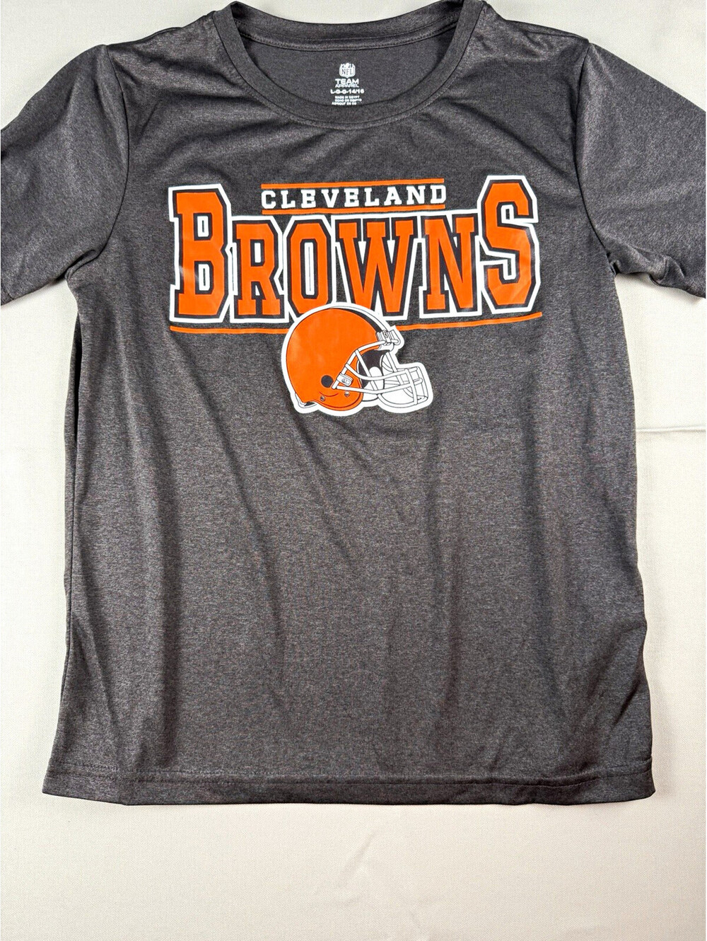 NFL Team Apparel Cleveland Browns NFL Football Youth L (14/16) Gray T-Shirt